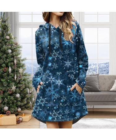 Women s Christmas Skirt & Hooded Sweater Dress Mini Long-Sleeve Top for Autumn/Winter - Buy Online on GoSupps.com