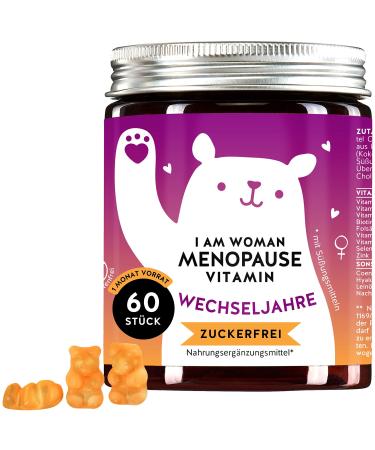 Vital substance complex menopause |With evening primrose oil biotin selenium vitamin B complex folic acid zinc |Perfectly coordinated vitamins for menopause (60 st) |Bears with Benefits I am Woman - Buy Online on GoSupps.com