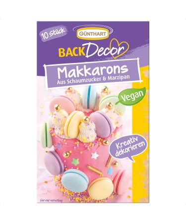 G nthart Backdecor 10 Colorful Makkarons vegan available in five different pastel colors pink yellow green blue purple 1 Pack (25 gr)