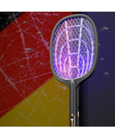 Electric Fly Swatter Racket Powerful Swatter 2 in 1 Electric Fly Killer Rechargeable Killer Lamp Portable Fly Killer Lamp for Indoor and Outdoor (Black) - Buy Online on GoSupps.com