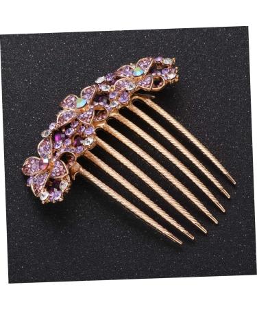 Angoily Flower Bridal Hair Comb Prom Headpiece Wedding Hair Clip Hair Teasing Comb Flower Hair Accessories Rhinestone Hair Accessories Hair Topper Bride Alloy Crystal Purple - Buy Online on GoSupps.com