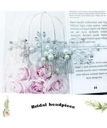 Silver Bridal Flower Side Hair Clip with Pearls - Wedding Headpiece for Brides & Bridesmaids - Buy Online on GoSupps.com