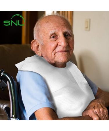 SNL Disposable Adult Poly-Lined Bibs - 16 x 28 - Overhead - Pack of 300 - Buy Online on GoSupps.com