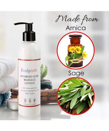 ibodycare Advanced Glide Massage Lotion with Arnica and Sage - Hydrating Hand Cream for Massage Therapy - 8 oz - Buy Online on GoSupps.com
