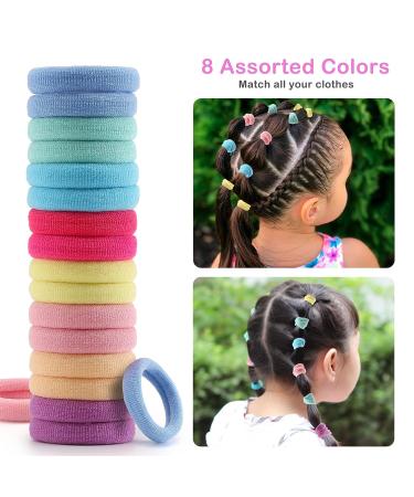 200PCS Multicolor Baby Toddler Hair Ties - No Crease Elastics for Kids Girls | Small Ponytail Holders - Pinky Color - Buy Online on GoSupps.com