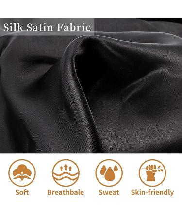 LIIBOT Long Silk-Satin Bonnet for Women - 2 PCS Large Night Cap for Curly Dreadlock Braid Hair (Black & Blue) - Buy Online on GoSupps.com