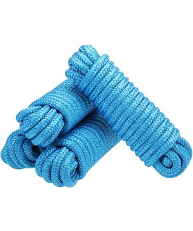 SearQing Marine Grade Dock Lines 4-Pack - 1/2 x 15' Double Braid Nylon Mooring Ropes for Kayaks & Boats - 960 lbs. Working Load Limit - Blue - Buy Online on GoSupps.com