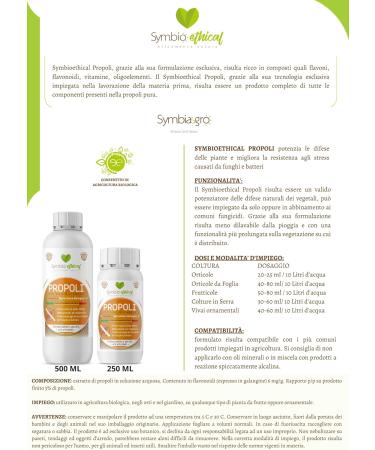 SYMBIOETHICAL - PROPOLIS Natural Plant Protection Enhancer High Concentration for Organic Farming Made in Italy 250 ml - Buy Online on GoSupps.com