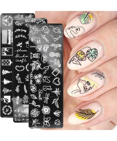 Sanwood Nail Stamping Plates - Human Face Patterns Nail Art Templates | Stainless Steel Manicure Tool Kit for Girls & Women - Buy Online on GoSupps.com