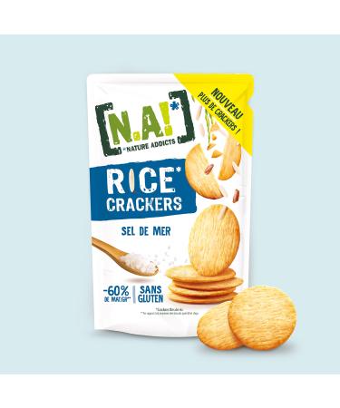 N / A! Nature Addicts Rice Crackers Sea Salt - 12 Sachets of 85 g - Fine Rice Crackers, Light and Crunchy - 60% Less Fat Than B