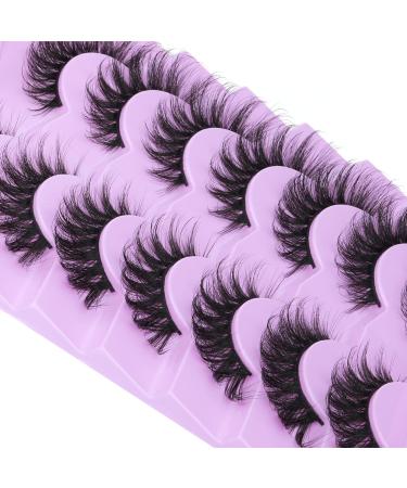 JIMIRE Faux Mink Eyelashes Fluffy 17MM 6D Cat Eye False Eyelashes Volume Natural Fake Strip Lashes 7 Pairs Pack Look Like Eyelash Extensions - Buy Online on GoSupps.com
