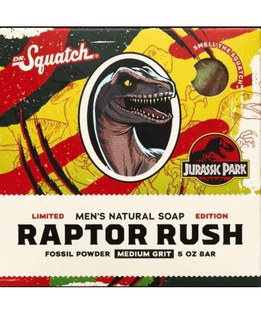 Dr. Squatch All Natural Bar Soap for Men with Medium Grit  Raptor Rush Jurassic Park