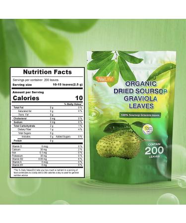 NalLife ORGANIC Soursop Graviola Tea Leaves - 200 Leaves - Pure and Natural - Buy Online on GoSupps.com