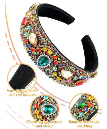 Baroque Crystal Rhinestone Padded Headband | Velvet Bejewelled Hairband for Women and Girls - Buy Online on GoSupps.com