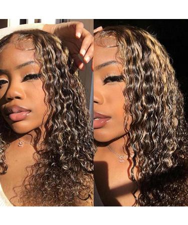 Highlight Short Bob Human Hair Wigs - 12 Inch Curly Lace Closure Wig for Black Women - Buy Online on GoSupps.com