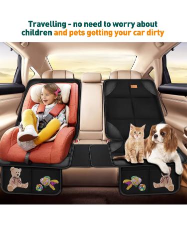 Bacgnyer Car Seat Protector | Thickest Padded 600D Fabric, Waterproof & Non-Slip | 2pcs Shiny Black | Child Seat Protection for Babies, Toddlers, Children - Buy Online on GoSupps.com