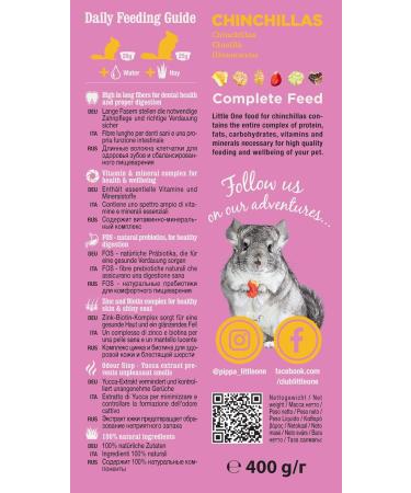 Little One Complete Chinchilla Food - 5 x 400g with Yucca & Dried Apple - Premium Nutrition for Healthy Pets - Buy Online on GoSupps.com