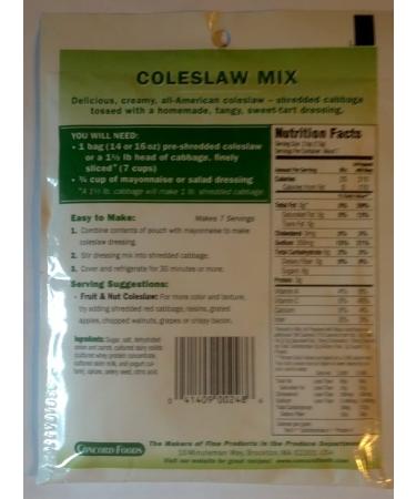 Concord Foods Coleslaw Mix, 1.87oz - 2 Pack - Buy Online on GoSupps.com