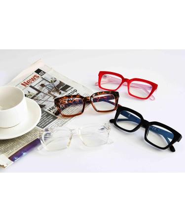 Eyekeper Women's Blue Light Blocking Reading Glasses - Tortoise Oversized Square +1.25 UV Protection - Buy Online on GoSupps.com