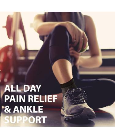 Skineez Compression Ankle Sleeve 20-30mmHg - Medical Grade Reduces Swelling & Heel Pain Ultra-Soft & Breathable - Black/Gray L/XL (2 Sleeves - Buy Online on GoSupps.com