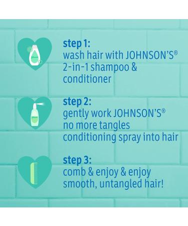 Johnson's No More Tangles 2-in-1 Detangling Shampoo & Conditioner for Kids | Gentle Tear-Free Hypoallergenic | 20.3 fl. oz - International Shipping Available - Buy Online on GoSupps.com