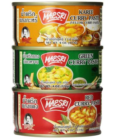 Thai Green Red Yellow Curry Pastes Set (Original Version), 4 Ounce (Pack of 6) - Buy Online on GoSupps.com