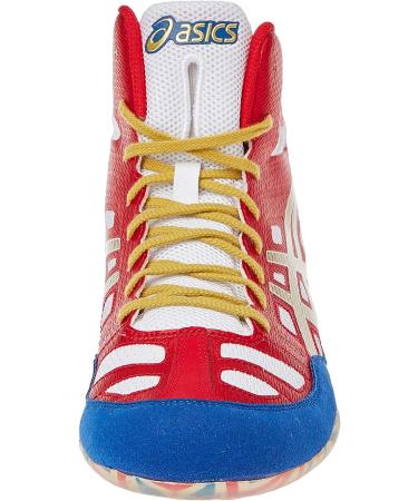ASICS Men's JB Elite-M Wrestling Shoes - True Red/Olympic Gold/White - Size 11.5 - Buy Online on GoSupps.com