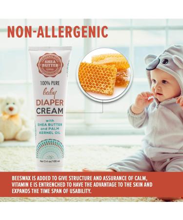 Organic SCA Baby Diaper Rash Cream | 100% Natural Nappy Rash Cream with Zinc and Vitamin E | 3.4 oz 100 ml - Buy Online on GoSupps.com