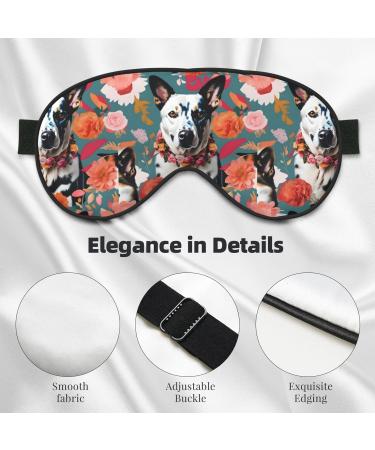 FoRes Cattle Dog Florals Print Eye Mask - Adjustable Light Blocking Sleep Mask for Deep Rest | Unisex Adult Sleep Aid - Buy Online on GoSupps.com