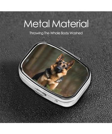 German Shepherd 2 Compartment Pill Case | Cute Travel Pill Organizer for Pocket & Purse | Perfect Gift - Buy Online on GoSupps.com
