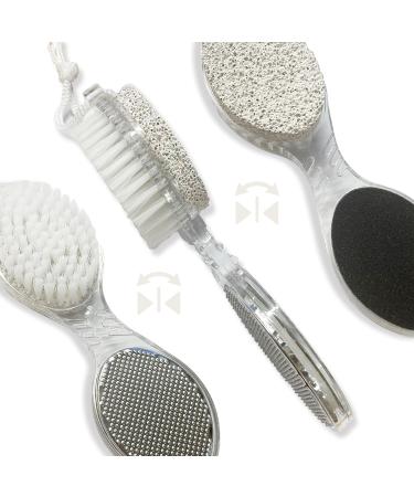 4 in 1 Multi-Function Foot File Pedicure Brush - Complete Foot Care Kit Multi-Function Foot File for Home Pedicure & Manicure
