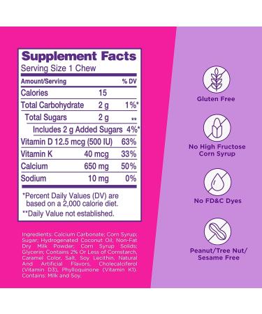 Viactiv Calcium +Vitamin D3 Supplement Soft Chews  Caramel  60 Chews - Calcium Dietary Supplement for Bone Health 60 Count (Pack of 1) - Buy Online on GoSupps.com