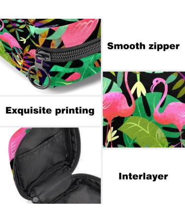 Stylish Menstruation Pad Bag with Zipper | Cute Flamingo Napkin & Tampon Bag for Women & Girls - Buy Online on GoSupps.com