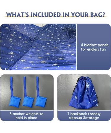 Blanket Fort Play Tent Kit - 3 Ripstop Blankets  Beanbags & Drawstring Backpack - Buy Online on GoSupps.com