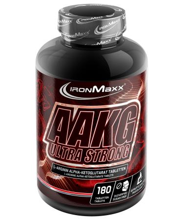 Ironmaxx AAKG Ultra Strong-180 tablets/high-dose L-arginine alpha ketoglutarate in tablet form amino acid L-arginine 1600mg per tablet 180 pieces (1 Pack)