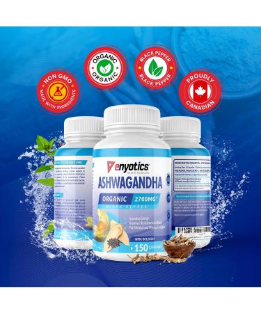 Ashwagandha with Black Pepper - Improve Resistance to stress Stress & Increase Energy. For Mental & Physical Fatigue. Potent 2700mg (per serving) of Pure Ashwagandha Root. 150 Capsules. - Buy Online on GoSupps.com