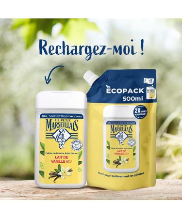  Le Petit Marseillais Le Petit Marseillais | Extra Soft Shower Cream Refill Organic Vanilla Milk (ecopack of 500 ml) 92% ingredients of natural o - Buy Online on GoSupps.com