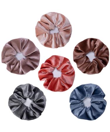 Rainspire Velvet Big Hair Scrunchies 6 Pack - Soft Hair Ties for Women/Girls in Light Colors - Perfect Hair Accessories for All Hair Types - Buy Online on GoSupps.com