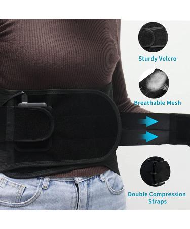 Ginekoo Breathable Back Brace with Heating Pad for Lower Back Pain Relief - Medium Size for Men and Women - Ideal for Herniated Discs and Sciatica - Buy Online on GoSupps.com