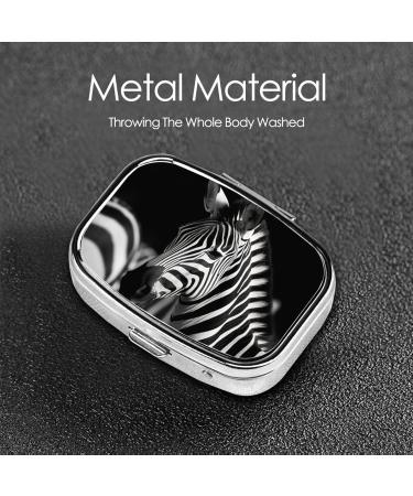 Black & White Zebra Printed Pill Box | Portable Travel Medicine Organizer - Buy Now - Buy Online on GoSupps.com
