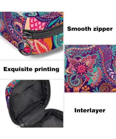 Menstrual Bag with Zipper | Stylish Ladies Napkin & Tampon Pouch for Women & Girls | Paisley Print Collection - Buy Online on GoSupps.com