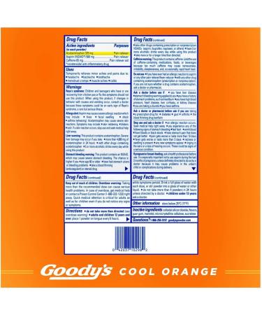 Goody's Extra Strength Headache Powder Cool Orange Flavor Dissolve Packs - 24 Individual Packets (2 Pack) - Buy Online on GoSupps.com