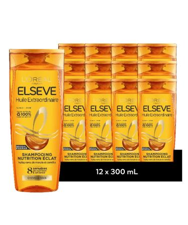 [SET OF 12] L'Oréal Paris Elseve Huile Extraordinaire Nourishing Radiance Shampoo with Rare Marula and Camellia Oils 300ml