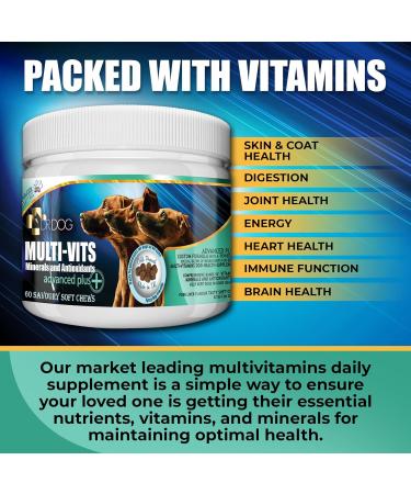 DR DOG Multivitamin for Dogs 60 Soft Chews - Essential Vitamins, Minerals & Antioxidants - Fussy Friendly & Tasty Treats - Made in UK - Buy Online on GoSupps.com