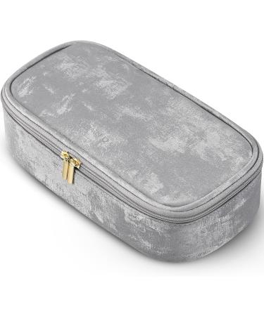 Vlando Travel Makeup Bag Small Pouch for Purse Portable Makeup & Accessories Cosmetics - Silver
