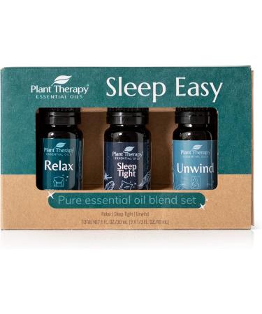 Plant Therapy Sleep Easy Essential Oil Blend Set 10 mL (1/3 oz) Each of Relax Sleep Tight & Unwind Pure Undiluted Essential Oil Blends - Buy Online on GoSupps.com