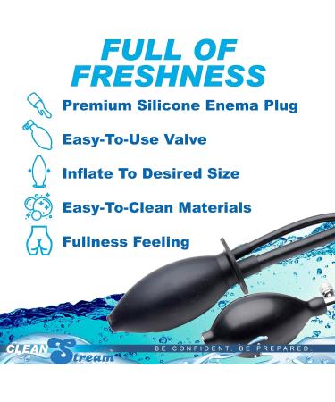 CleanStream Inflatable Enema Plug - Reusable Latex-Free Silicone Cleaner for Men & Women | Portable Comfort & Easy Use - Buy Online on GoSupps.com