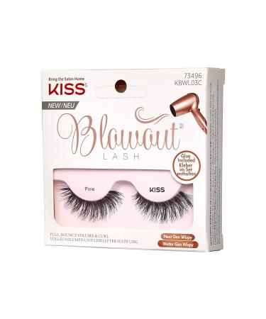 KISS Blowout Lash Collection - Reusable Pixie Artificial Eyelashes with Black Glue | 1 Pair International Shipping - Buy Online on GoSupps.com