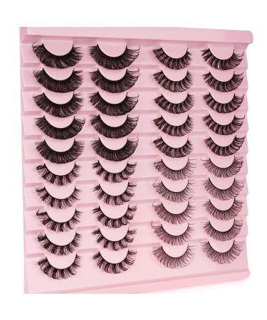 False Eyelashes Russian Strip Lashes D Curl 4 Styles, Wispy Natural Lashes Mink 20 Pairs 3D Effect Fake Eyelashes Pack Look Like Lashes Extensions by Canvalite Mixed01