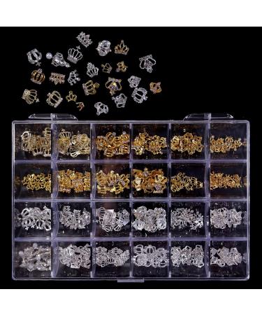 24 Grids Luxury 3D Nail Charms Studs Nail Rhinestones Gems Nail Art 3D Rhinestones Crafts Diamonds Crystal Jewels Stones Decorative Nail Element - Buy Online on GoSupps.com